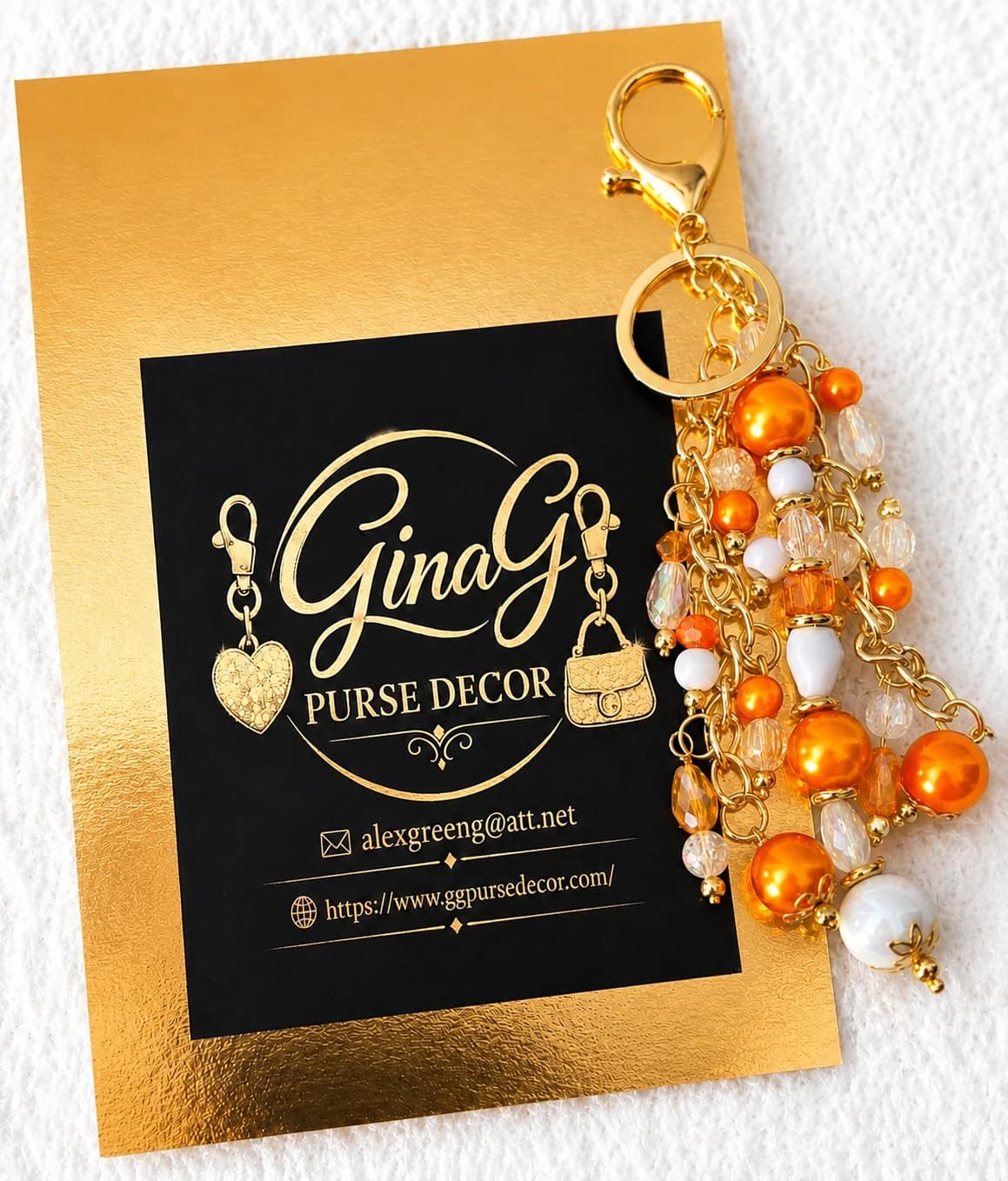 Orange and White Charms