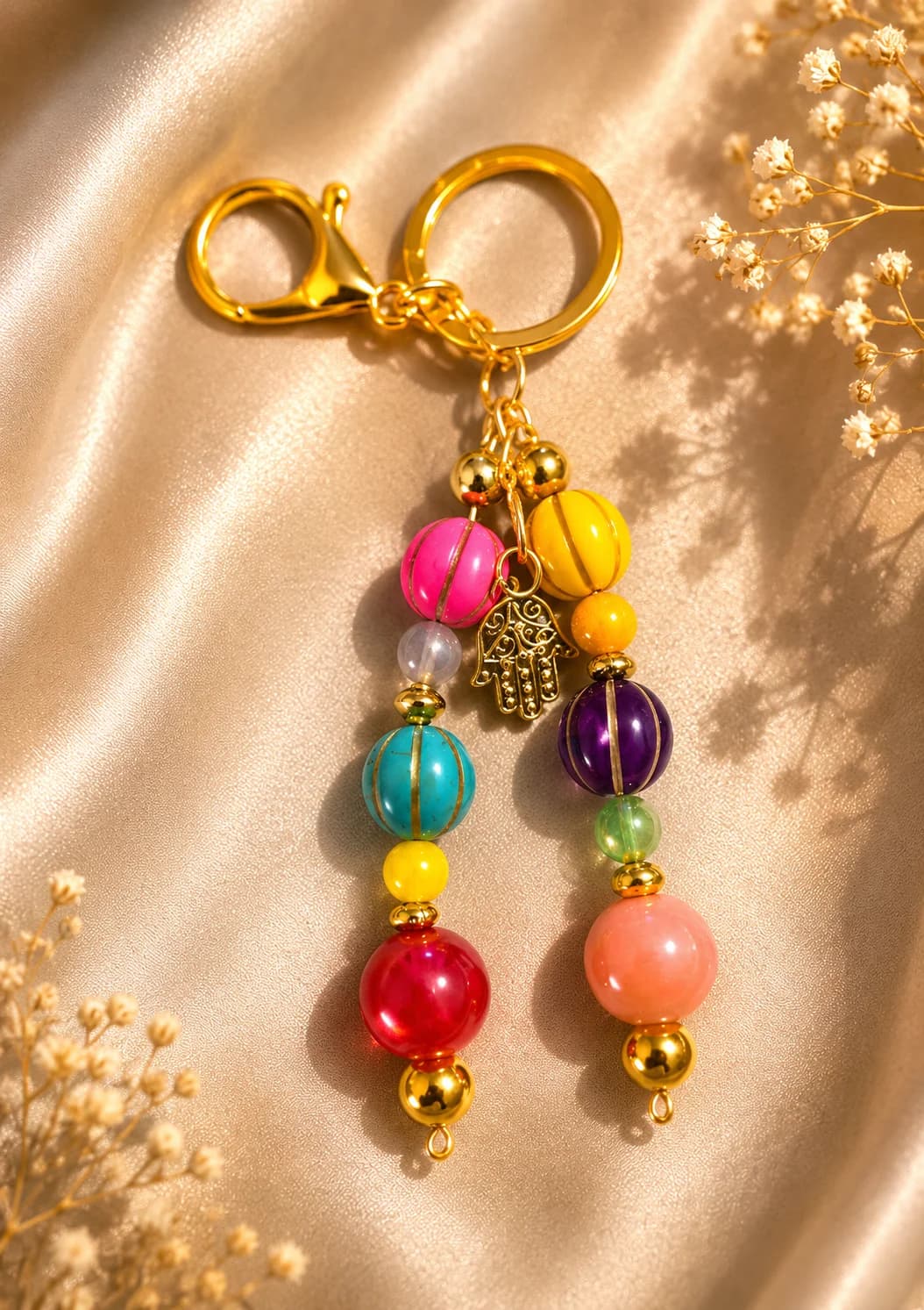 Luxury Multicolor Beaded Keyring Accessory